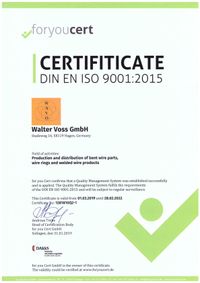 Voss Zertifikat 2019-2022